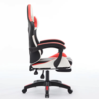 Chaise de gaming ergonomique moderne Boss Racing avec dossier haut, appui-tête réglable, massage, pliable, en cuir PU, pivotante, avec repose-pieds