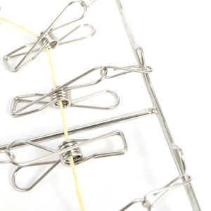 Fuente de la fábrica de Metal de acero inoxidable de secado plegable percha de lavandería Clips ropa percha rack - Product Image 5