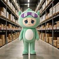 Costume de Mascotte Robot Mignon Blanc et Bleu en Peluche Technologique en EVA pour Adultes – Idéal pour Parcs à Thème, Musées Scientifiques, Parades, Centres Commerciaux et Publicité