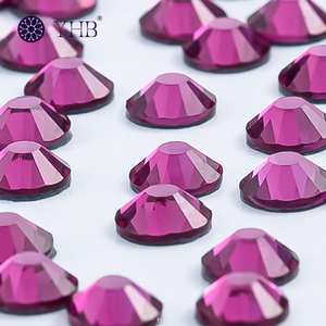 אבני חן קריסטל ג'לי בצבע סגול כהה, שטוחות גב, לקישוט שמלות, בכמות גדולה - Product Image 4