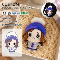 Boneka Plush Nui Custom 10cm Figur Anime Boneka Kapas dengan Aksesoris Pakaian Gantungan Kunci Custom Plushie