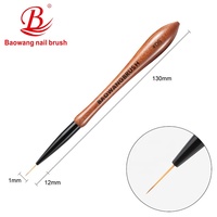 2025 Pinceau d'art de haute qualité avec manche en bois brun et brosse à ongles en nylon PBT par le fabricant de brosses à ongles BW10-4