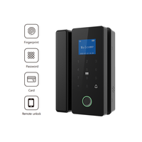 Serrure de porte en verre numérique intelligente avec application Tuya |   Télécommande par empreinte digitale avec stockage cloud |   Bloc d'alimentation d'urgence double en alliage d'aluminium Type-C