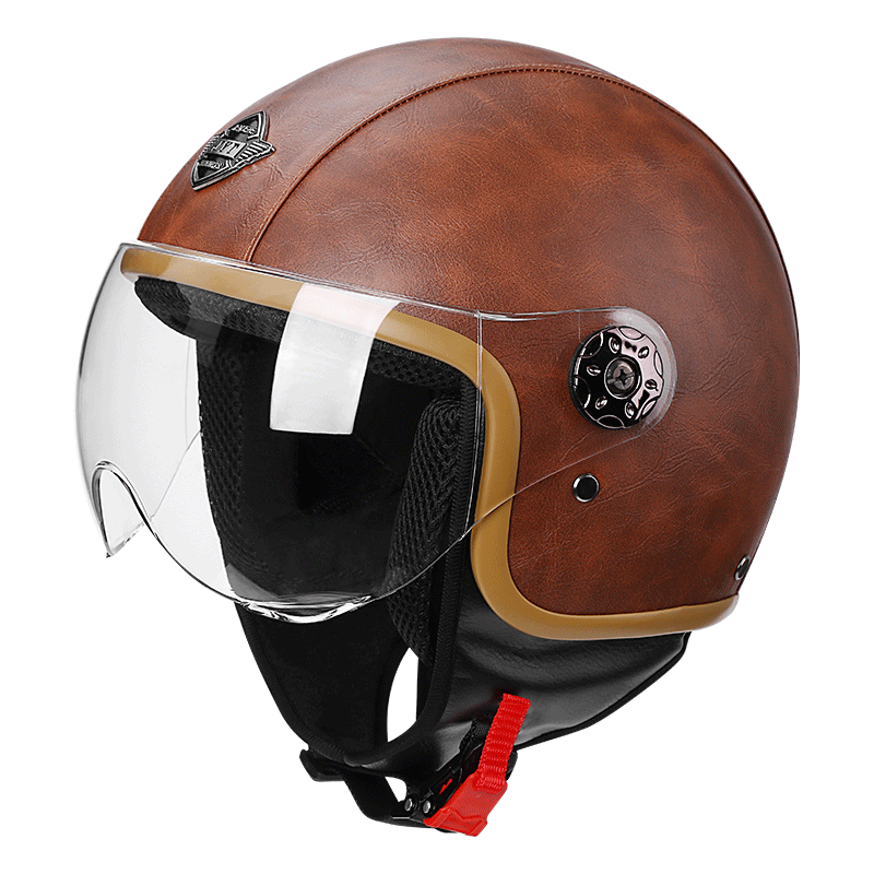 RNG/666 German Style PU Leather Open Face Motorcycle Helmet - Retro Classic Design for All Seasons, Customized Colors Available RNG/666 German Style PU Leather Open Face Motorcycle Helmet - Retro Classic Design for All Seasons, Customized Colors Available