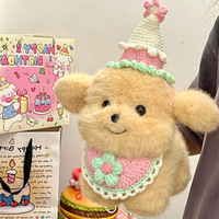 Vente en gros de poupée chien doux et mignon animaux en peluche animaux jouets en peluche de haute qualité décoration de la maison cadeau d'anniversaire porter une écharpe