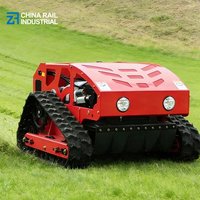Tondeuse à gazon industrielle télécommandée 4 temps, lames en acier au manganèse, conception anti-éclaboussures pour terrains accidentés et zones déshébées, OEM ODM