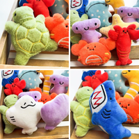 Divers modèles d'animaux de l'océan Jouet en peluche pour chien Petits jouets à mâcher pour chiot en peluche avec couineur