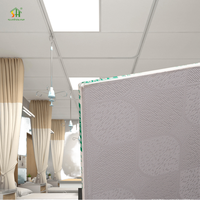 Plaques de plafond en PVC et plâtre 603x603mm, imperméables, ignifuges, pour plafond suspendu de bureau