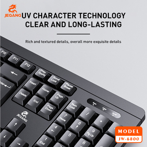 JEQANG JW-6800 Ergonomic 2.4GHz Bàn phím không dây kết hợp chuột quang đa phương tiện vật liệu nhựa không thấm nước Máy tính để bàn sử dụng mới - Product Image 3