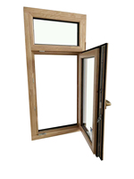 Ventanas Abatibles de Madera Sólida Penjoy, Vidrio Templado, Aislamiento Premium, Ventilación Elegante y Duradera para Exteriores Modernos