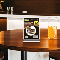 Porte-panneau en acrylique Kejea A6, support de menu de table double face noir en forme de T vertical