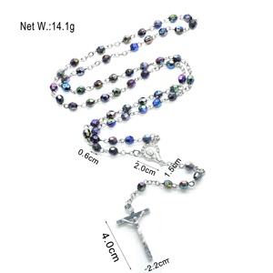 Chapelet catholique en cristal, 7 pièces, collier avec croix, religieux, dans la communion, pour prière Promotion - Product Image 5