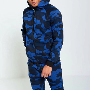 Chándal de camuflaje con cremallera completa de invierno estampado personalizado para hombre-Conjunto de pantalones de chándal y Sudadera con capucha de gran tamaño - Product Image 3