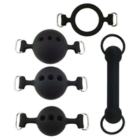 Ninghao BDSM Boules de retenue orales en silicone souple, accessoire de jouet sexuel pour ouverture de bouche