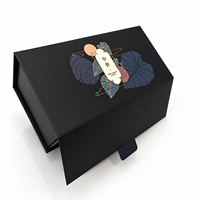Boîte cadeau rigide pliable de luxe personnalisée, noir mat, impression dorée, doublure en éponge, matériaux écologiques pour articles haut de gamme