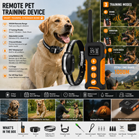Collier de dressage automatique anti-aboiement et télécommandé pour chiens et chats PD 518 AI avec portée de 1000 m, design moderne et luxueux