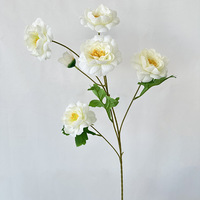 Vente en gros de 6 têtes d'hibiscus pivoine fleurs mariage maison DIY arrangement floral tissu de soie Festival fond fleur mur mariage