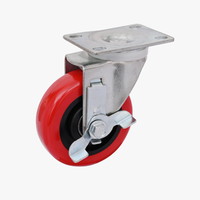 Roues pivotantes industrielles moyennes de 4 pouces pour meubles, roues universelles en PVC plastique, plaque galvanisée, roulettes rotatives