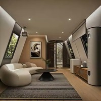 Maison préfabriquée haut de gamme ultra-luxe à double étage en structure légère en acier, capsule spatiale, conteneur, pour hôtels, villas de voyage