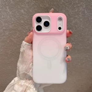 เคสแม่เหล็กแบบไล่สีเจลลี่สองในหนึ่งสำหรับ iPhone 17 Pro Max 16 Pro สไตล์ INS พร้อมช่องกล้องขนาดเล็ก ป้องกันรอยขีดข่วนสำหรับ iPhone - Product Image 3