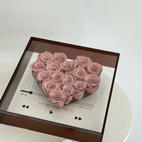 Hadiah Hari Valentine bunga kering selamanya abadi, mawar abadi desain CD bunga yang diawetkan