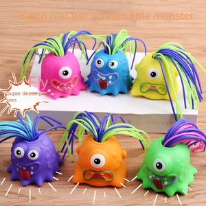Jouet à presser en gros : Monstre en caoutchouc drôle qui crie, anti-stress, avec cheveux à tirer, pour enfants et adultes, cadeau farfelu de vacances - Product Image 6