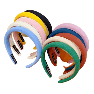 عصابة رأس نسائية جديدة لعام 2024 من القماش الإسفنجي الصلب بألوان موحدة، بأسلوب ياباني وكوري، موديل HUIYI C0018 - Product Image 4