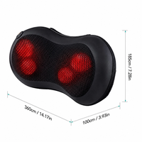 Coussin de massage électrique chauffant Shiatsu à 4 points de pression pour siège de voiture, cou/dos/mollets/bras/jambes, avec télécommande sans fil et alimentation USB