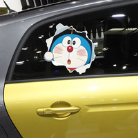 2 Stiker Doraemon Versi Lubang Lucu untuk Kaca Spion Mobil, Stiker Anime Hewan Peliharaan