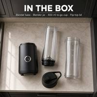 Mixeur de table 600 ml avec tasse de voyage, pour smoothies, broyeur de glace, moteur puissant, couvercle rabattable anti-fuite, modèle d'usine