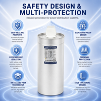 Condensateur de puissance cylindrique à shunt certifié CE, condensateur à film polypropylène pour l'optimisation des systèmes électriques