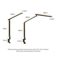 Lampe de bureau LED pour la protection des yeux, lampe de travail à intensité réglable, lampe de bureau à bras articulé réglable, éclairage pour la lecture, l'étude et les travaux manuels