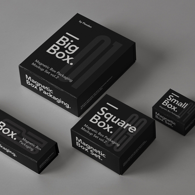Custom Size Magnet Gift Box Packaging Luxury Black Magnetic Closure Gift Boxes
