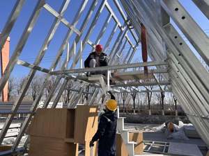 Tam Giác Casas Triangulares Ánh Sáng Kim Loại Kết Cấu Thép Một Khung Nhà Kit Sống Cây Nhà Với Bánh Sandwich Bảng Điều Chỉnh Cho Airbnb - Product Image 4