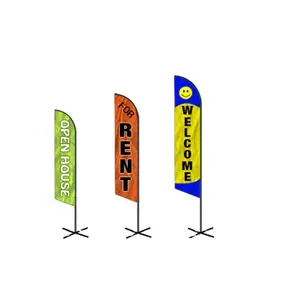 Outdoor Custom Printed Advertising Beach Flags Banner Teardrop Flags Promotional Feather Flag