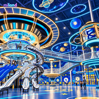 Équipement de jeu pour enfants sur le thème Cyberpunk, coloré, pour centres commerciaux, avec piscine à balles, conception de labyrinthe et tunnel rampant
