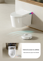 Ensemble de toilettes intelligentes de luxe, cuvette de toilettes à ouverture et fermeture automatiques, toilettes murales modernes intelligentes pour projets de villas privées