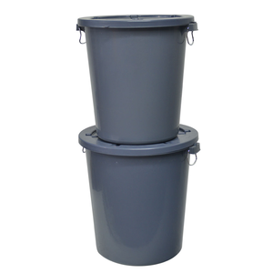 Bidone per Rifiuti Goodman 120L Grande Rotondo con Coperchio Scorrevole in PP Ecologico per Riciclaggio - Product Image 5