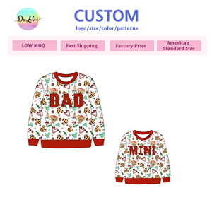 <span class=keywords><strong>Sweat</strong></span>-shirt <span class=keywords><strong>personnalisé</strong></span> <span class=keywords><strong>papa</strong></span> et mini pull de noël en bambou pour homme <span class=keywords><strong>sweat</strong></span>-shirt ras du cou en éponge de bambou - Product Image 1