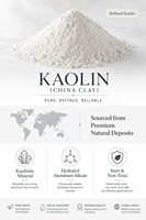 Argile Kaolin à Haute Blancheur pour Glaçure Céramique, Poterie, Porcelaine, Émail – Haute Plasticité, Faible Teneur en Oxyde de Fer