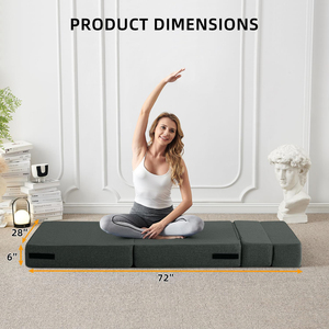 Divano <span class=keywords><strong>Letto</strong></span> Pieghevole con Materasso da Pavimento, Poltrona Convertibile con Cuscino - Product Image 3