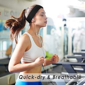 عصابة رأس رياضية مخصصة للرجال والنساء بشعار مخصص للياقة البدنية واليوغا الأمريكية بألوان صلبة مرنة ومرنة تمتص العرق - Product Image 2