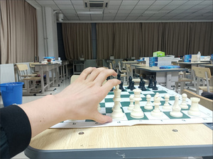 Jeu d'échecs international d'extérieur durable et souple à damier, plateau de jeu pliable en cuir avec pièces d'échecs en plastique pour enfants - Product Image 3