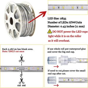 ชุดไฟ LED 220V 156leds/m 180leds แบตเตอรี่ ไฟนีออนสีดรีมคัลเลอร์ สำหรับห้องนอน ห้องนั่งเล่น ไฟตกแต่งทีวี ไฟเส้นกันน้ำ 2835 LED - Product Image 3