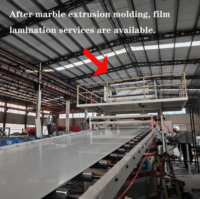 Papan batu marmer jenis PVC lembar laminasi latar belakang dekorasi plastik membuat garis mesin