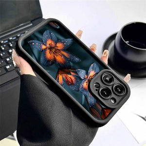 Funda Protectora para Teléfono Móvil <span class=keywords><strong>Samsung</strong></span> <span class=keywords><strong>Galaxy</strong></span> A07 A17 A56 S26 <span class=keywords><strong>Ultra</strong></span>, Diseño de Flores Azules y Naranjas, Estilo Lente de Escala, Resistente a Impactos, TPU - Product Image 1