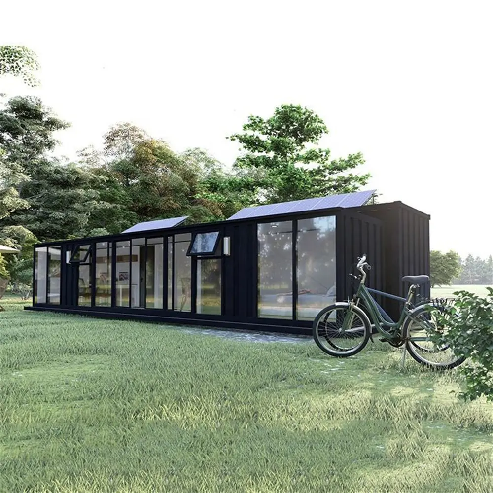 Maison de conteneur extensible de luxe, structure en acier légère conçue, préfabriquée