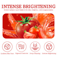 Produits de beauté, cosmétiques véganes, soin de la peau à la tomate, éclaircissement et blanchiment de la peau, élimination des taches brunes, ensemble de soin du visage à la tomate