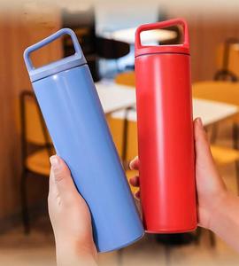 Botella de Agua Portátil de Acero Inoxidable con Asa para Ciclismo, Deportes al Aire Libre, Viajes, Taza Recta de Boca Ancha de Metal - Product Image 2