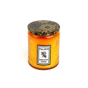 Relief Bottle Glass Cup Semi-handmade Semi-mechanical Aromatherapy <b>Candle</b> Plant Essential Oil Fragrance Oil Smokeless Scent DIY - Product Image 4